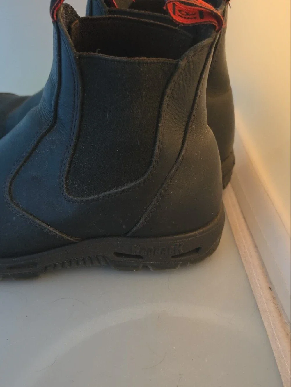 Redback Men's Steel Toe Black Slip-On Work Chelsea Boots
